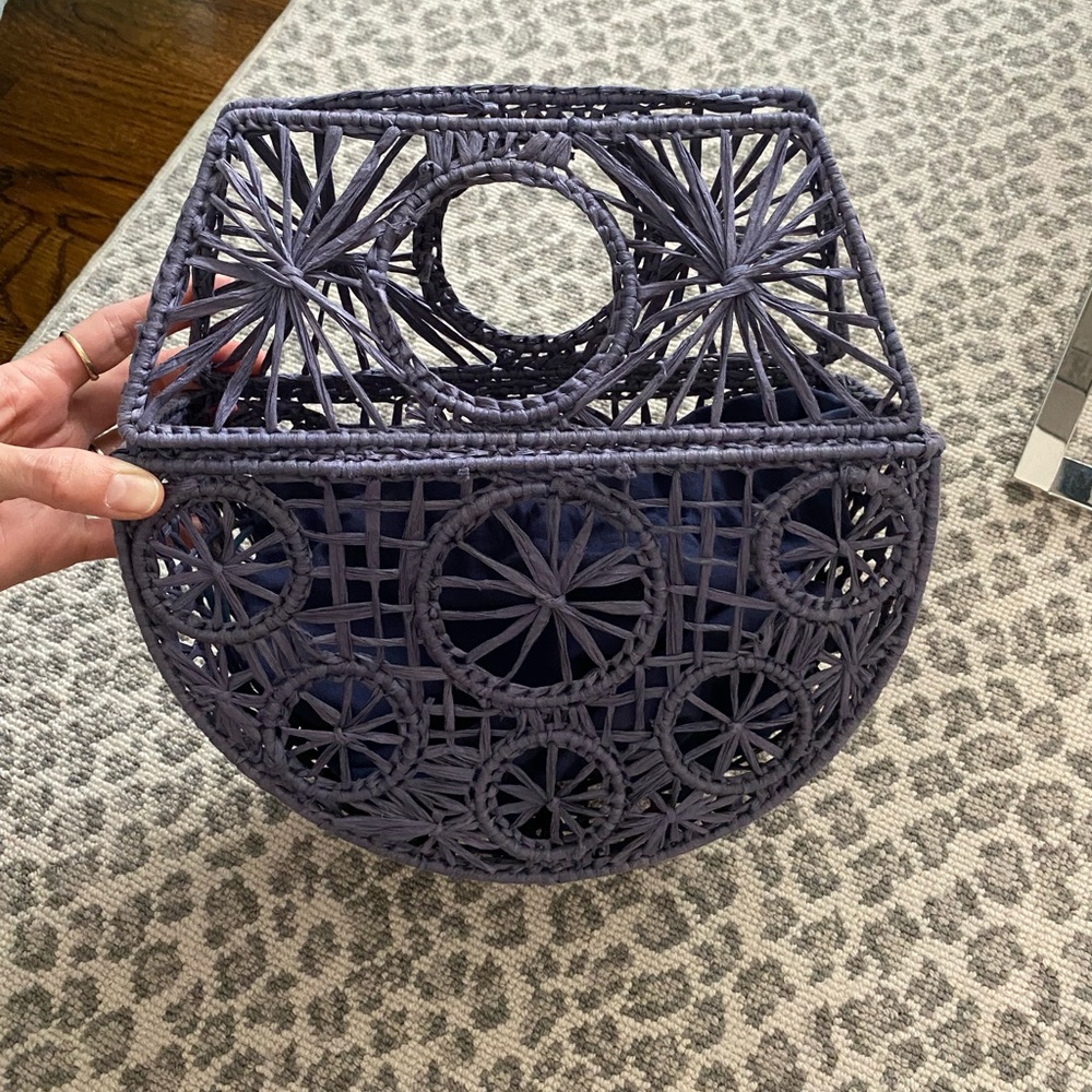 House of Harlow 1960 Intricate Purple Woven Purse